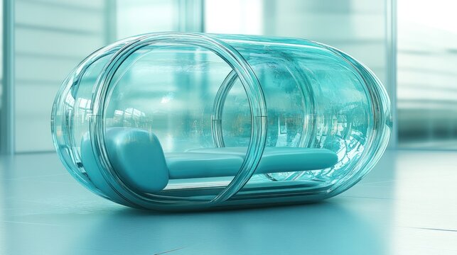 Futuristic capsule-shaped lounge