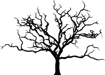 dead tree, tree branches, black tree, 2D vector, nature