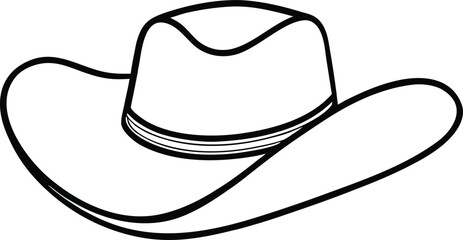 cowboy hat line art