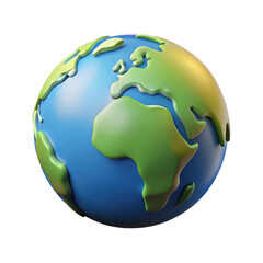 3D Render of Planet Earth Isolated on White Background