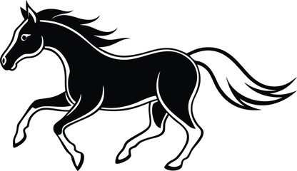 galloping horse silhouette vector illustration
