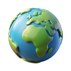 3D Render of Planet Earth Isolated on White Background