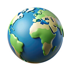 3D Render of Planet Earth Isolated on White Background