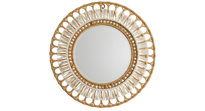 Beige woven texture features rattan and macrame on a dark backdrop. Use it for product staging, lifestyle branding, or social media design with a Bohemian style.