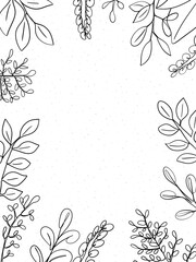 Botanical Outline Border &ndash; Text Overlay Printable Background
