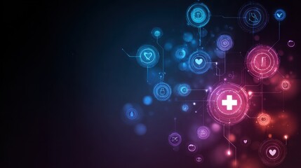 Obraz premium digital healthcare network interface design