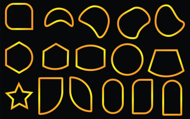 Golden shape symbol on black background 