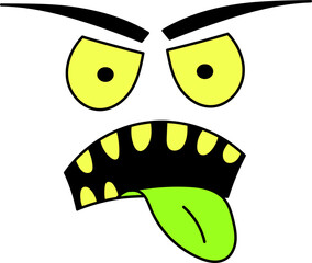 funny scary cartoon face