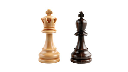 Chess Kings Facing Each Other: A detailed, studio shot captures two chess kings, the white one and the black one, facing each other.