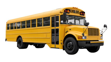 Golden Wheels: A gleaming yellow school bus, a symbol of education and childhood, stands in serene isolation, ready to embark on journeys of learning and adventure.