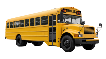 Golden Wheels: A gleaming yellow school bus, a symbol of education and childhood, stands in serene isolation, ready to embark on journeys of learning and adventure.