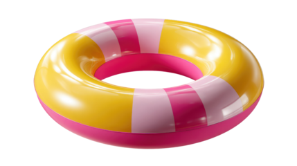Summer Floatation Device: A vibrant, close-up shot of a colorful swim ring, designed for buoyant fun in the sun, evoking the carefree essence of summer with its playful design.