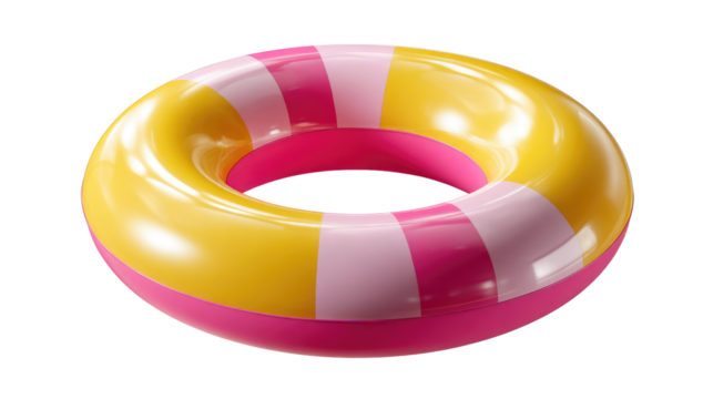 Summer Floatation Device: A vibrant, close-up shot of a colorful swim ring, designed for buoyant fun in the sun, evoking the carefree essence of summer with its playful design.