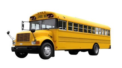 Yellow School Bus: A vibrant, yellow school bus stands prominently, ready to transport young learners to a day of education and discovery.