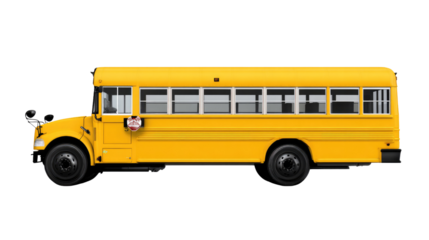 School Bus: A bright yellow school bus is ready for its daily route, signifying education and childhood, capturing a sense of community and safe transportation for children.