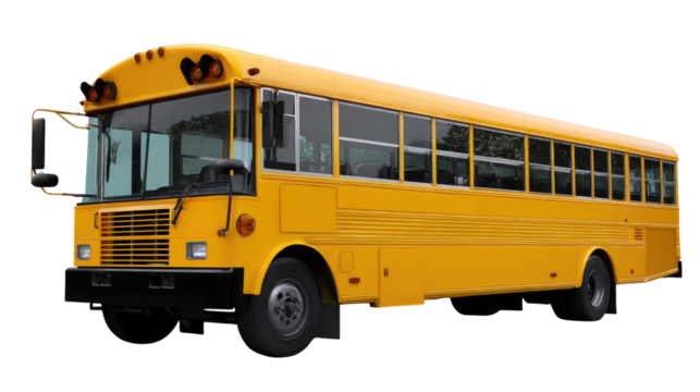 School Bus : A vibrant, yellow school bus stands ready for a new school year, symbolizing the anticipation and excitement of education. The image conveys a feeling of journey, transition.