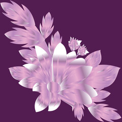 Vector illustration of a stylized lotus flower with clean lines, smooth gradients, and symmetrical petals, designed in a minimalistic and modern flat style.