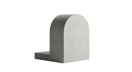 Gray concrete sculpture features soft, even light and grainy texture. Use it for product staging, branding, or architectural presentation.