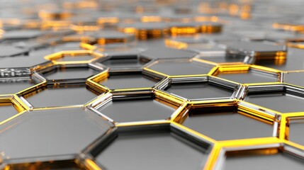 Obraz premium golden hexagons abstract pattern