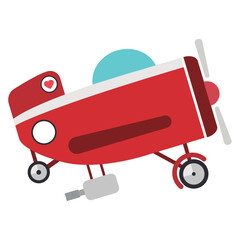 Red toy wagon with items. Vector
