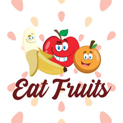 Obraz premium Eat fruits poster Vector