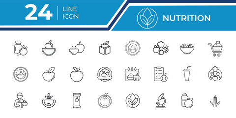 Healthy Nutrition Icon Set for Diet Apps
Vitamins and Nutrition Vector Icons.