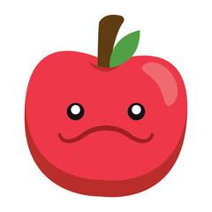 Isolated cute happy apple character Vector
