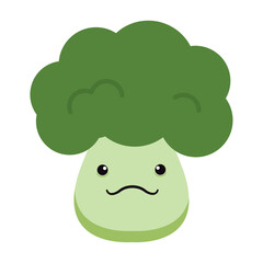 Isolated cute happy brocoli character Vector