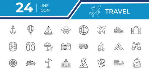 Travel Icon Collection for Adventure and Tourism Projects  
High Quality Travel Icon for Trip and Vacation Designs  