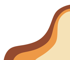Orange and brown elements in curved shapes 