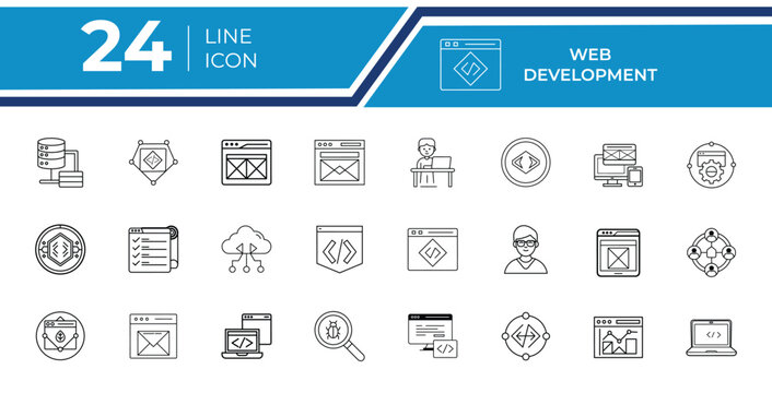 Web Development Icon Collection for Digital Projects  
Professional Web Development Icon for Creative Design