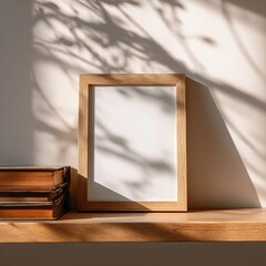 Minimalist wooden picture frame close-up 2