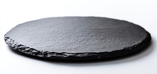 The elegant black slate plate on a minimalistic white background.