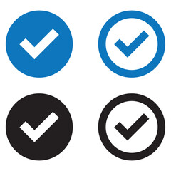Check mark and cross mark icons. Check mark and cross mark solid and line icon set. vector illustration collection. eps file.