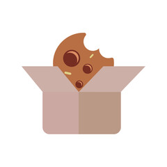 Cookie in delivery box. Vector