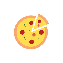 Pepperoni pizza icon. Vector