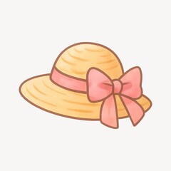 Charming straw hat illustration.