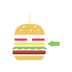 Burger order icon arrow. Vector