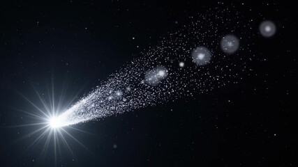Sparkling Comet Streaking Across Night Sky: Celestial Event - Powered by Adobe