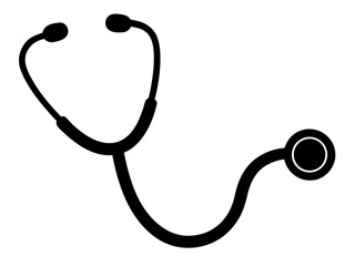 Stethoscop icon,Doctor stethoscope silhouette vector