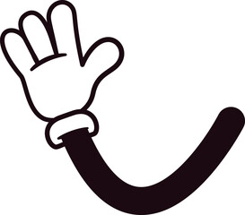 Open palm comic hand vector illustration