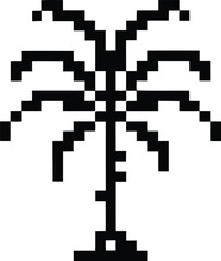 Simple pixel art palm tree icon