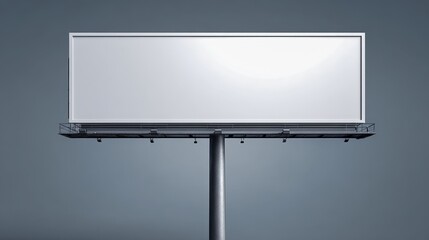 Obraz premium Blank Billboard Mockup Isolated on Neutral Background, Ideal for Advertising Campaigns and Design Presentation
