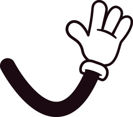 Cute doodle greeting hand vector illustration