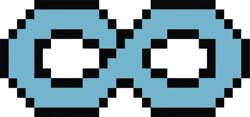 Pixel art infinity symbol in light blue