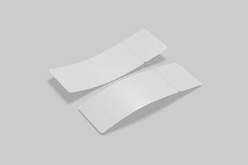 3d paper coupon or ticket mockup template