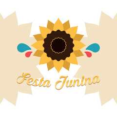 Festa Junina sunflower design. Vector