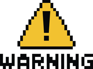 Pixelated yellow warning triangle with exclamation mark