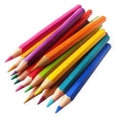 Fototapeta premium Colorful pencils art supplies close-up studio shot (1)