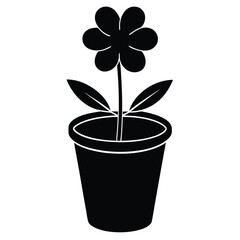 Florist element isolated flower pot on white background 